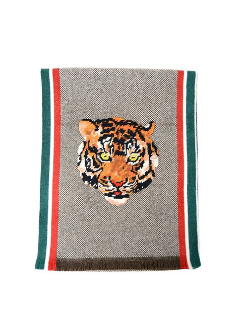 gucci tiger cards scarf|Gucci black and white scarf.